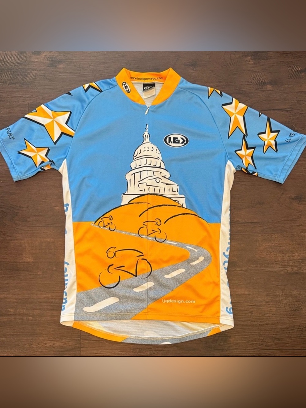 LOUIS GARNEAU CYCLING BIKE JERSEY AUSTIN CAPITOL BUILDING MENS SMALL